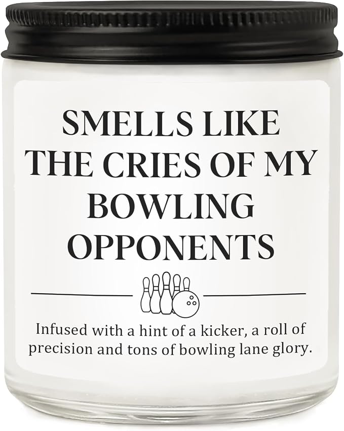 Bowling Lovers Gifts for Men and Women - Best Gifts for Bowlers, League Players & Friends - Cool Bowling Accessories & Themed Stuff - Birthday Gift for Bowlers, Soy Wax Lavender Scented Candle