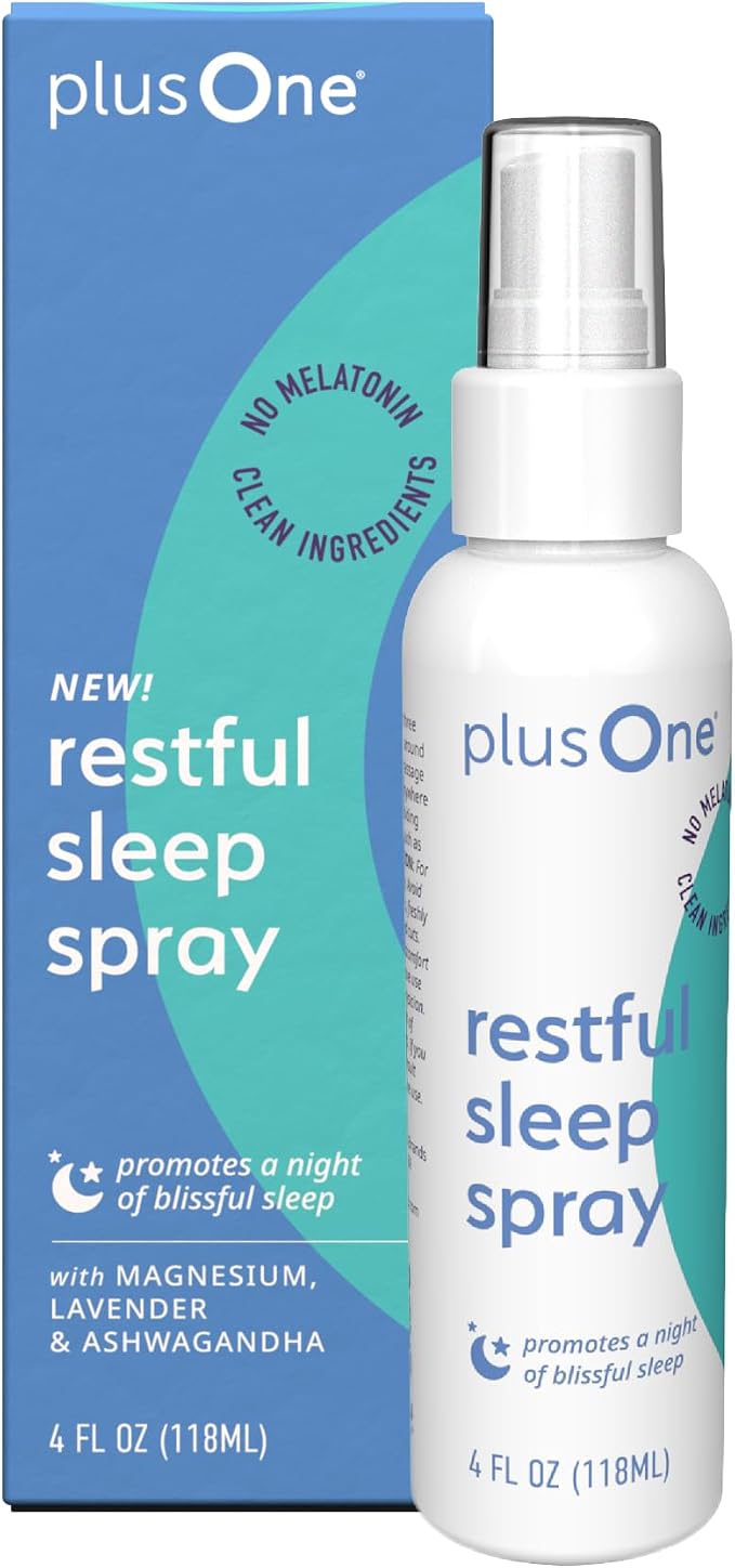 Plus One Blissful Sleep Spray – Magnesium, Lavender & Ashwagandha | Menopause-Friendly Aromatherapy Mist, Hormone-Free, Fragrance-Free for Relaxation, Calm & Rest