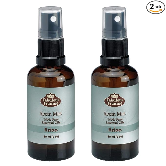 Fabulous Frannie Relax Essential Oil Pillow or Room Mist A perfect blend of Lemon, Grapefruit, Patchouli and Peppermint Essential Oils 2oz each 2pk