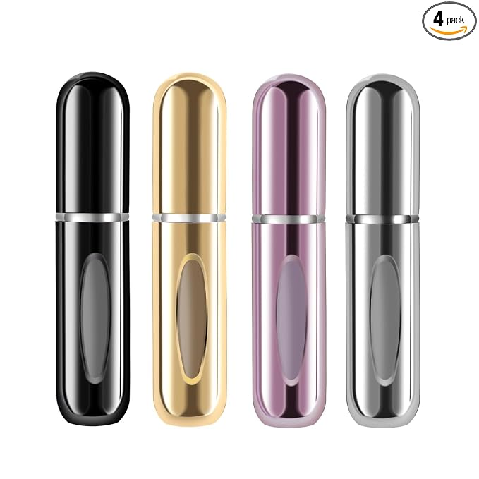 Yamadura Portable Mini Refillable Perfume Atomizer Bottle Spray, Atomizer Perfume Bottle, Scent Pump Case, Perfume Atomizer Travel (5ml, 4 Pack)