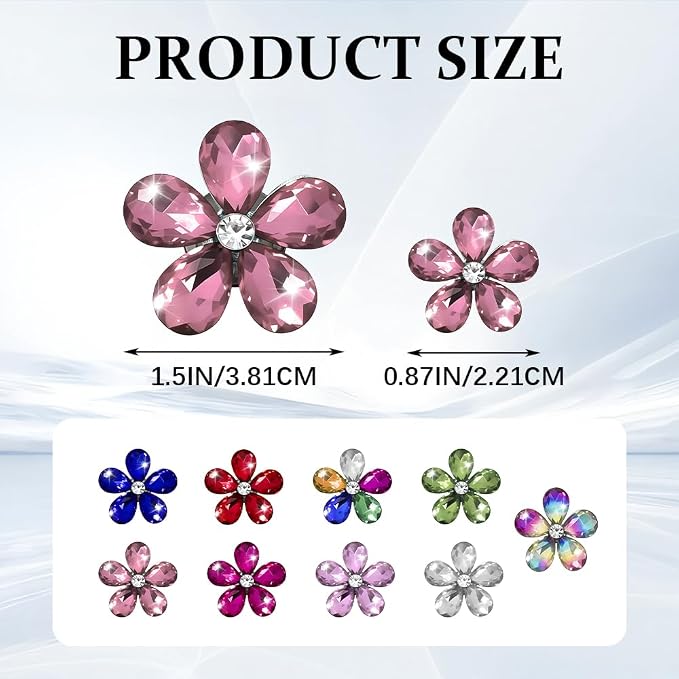 5PCS Bling Daisy Flower Car Air Vent Clips, Car Diffuser Vent Clip, Sparkling Crystal Rhinestone Cute Auto Air Conditioning Clamp, Diamond Air Outlet Clip Decor for Women Girls (Light Pink)