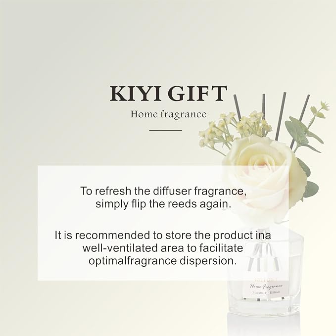 Reed Diffuser Set,8.4 fl oz Scent Diffuser with 6 Reed Sticks, Home Fragrance,Up to120 Day Long Lasting Scent, Reed Diffuser for Bathroom,Shelf Decor (Pear Freesia)
