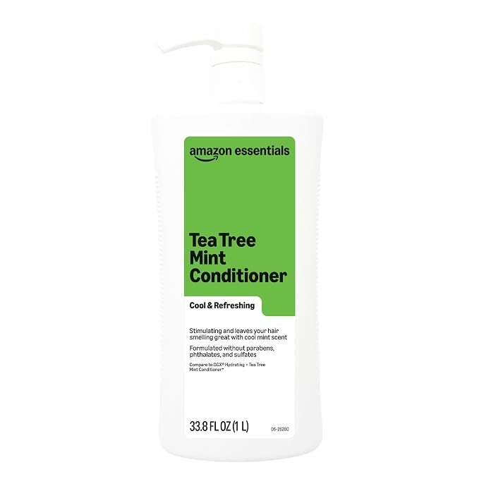 Amazon Essentials Conditioner, Tea Tree Mint, Sulfate-Free Formula, 33.8 Fl Oz, Pack of 1