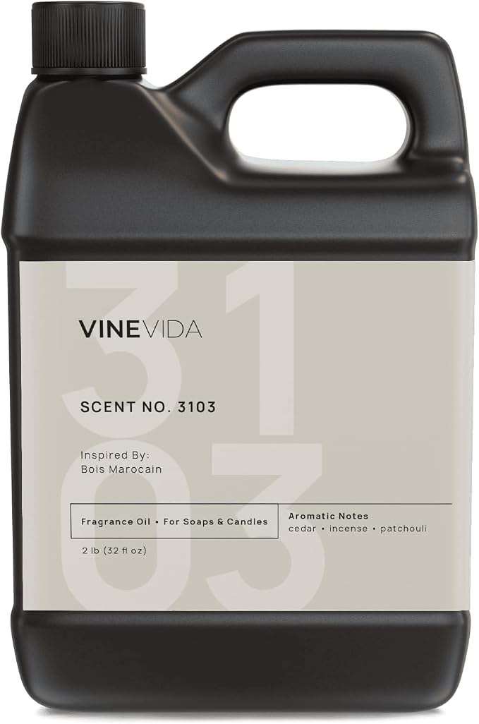 VINEVIDA Scent NO. 3103 Fragrance Oil - 32oz (2lbs) - Inspired by: Bois Marocain Fragrance Oil for Candle Making - Made in USA Candle Scents Scents for Soap Making