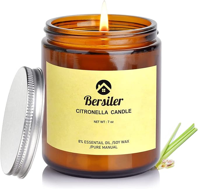 Aromatherapy Candles, Scented Candles, 7 OZ Lemongrass Citronella Candles, Stress Relief and Relax for Home & Bedroom Gift for Women Birthday Christmas, Soy Wax Candle