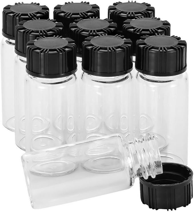 Kesell 10 Pack Glass Vials 10ml Vials With Screw Caps Borosilicate Glass Bottle Lab Vial