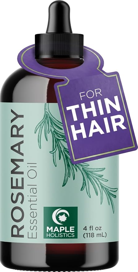 Pure Rosemary Essential Oil with Dropper - Undiluted Rosemary Oil for Hair Skin and Nails and Refreshing Aromatherapy Oil for Diffusers - Rosemary Essential Oil for Cleansing Dry Scalp Care 4oz