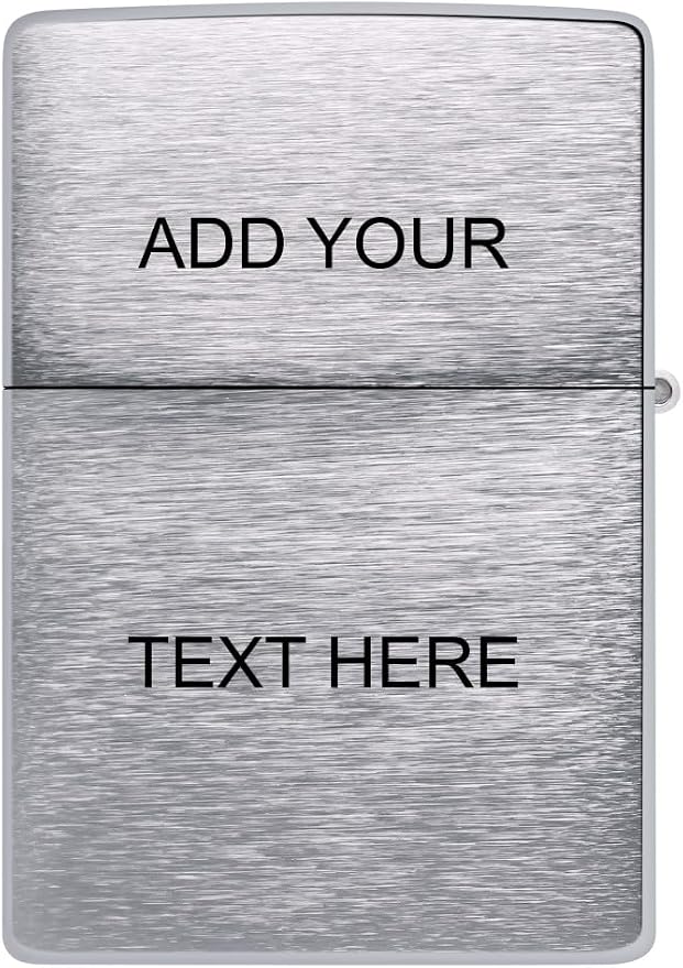 Custom Zippo Vintage Brushed Chrome Without Slashes Pocket Lighter