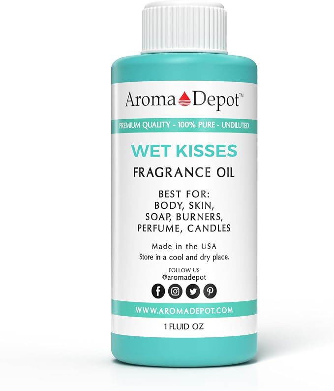Aroma Depot Wet Kisses 1oz Fragrance Oil I Perfume I Skin Oil I Scented. DIY Projects Such as Candles, Bath Bombs, Body Butters, Creams & Lotions. Few Drops in The Diffuser, Burners, or Warmers.