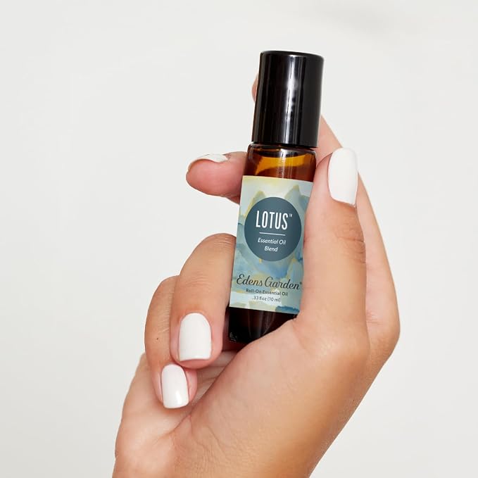 Edens Garden Lotus Essential Oil Roll-On – Pre-Diluted Floral Blend, 100% Pure Aromatherapy & Natural Perfume for Meditation & Yoga, Skin Safe, 10 ml (.33 fl oz)