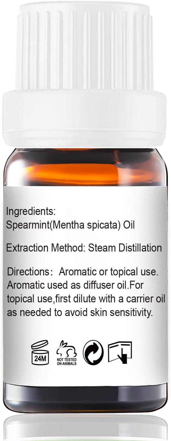 GM Gumili Spearmint Essential Oil, 100% Pure Natural Spearmint Oil for Diffuser, Face, Skin, Hair Care - Refreshing Aroma - 10mL