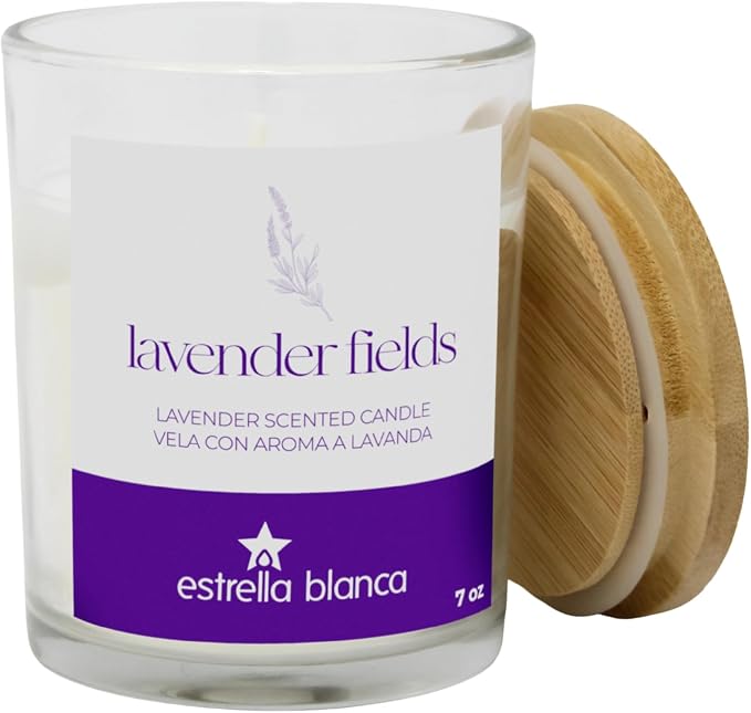 Lavender Fields Candle 7oz – Best Smelling Soy Candle, Non Toxic, Long Lasting, Gift for Women, Natural Soy Wax, Home Decor & Spa Ambience, Aromatherapy, Relaxing Home Scent