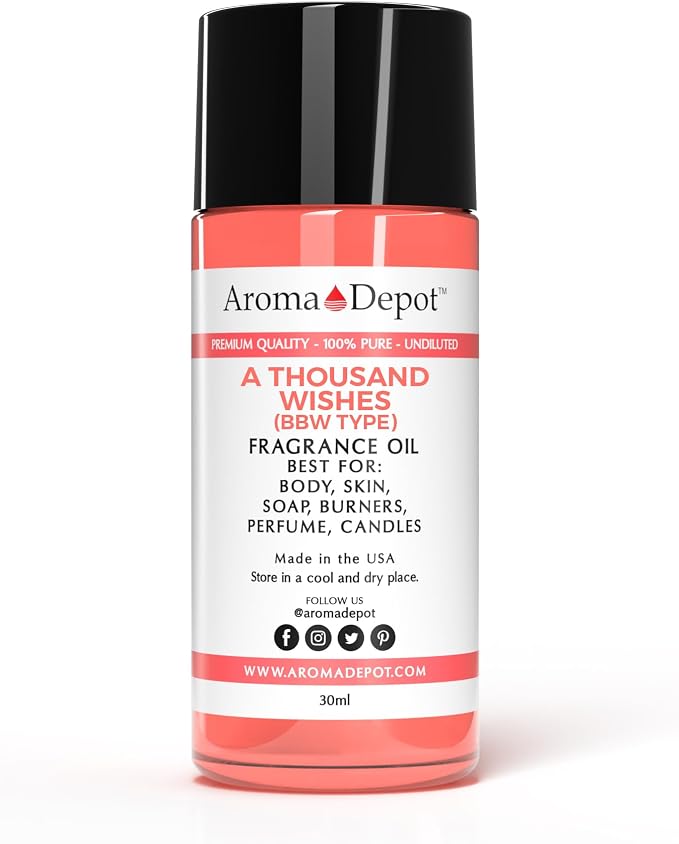 A Thousand Wishes 30 ml Fragrance Oil I Perfume I Skin Oil I Scented Oil. DIY Projects Such as Candles, Bath Bombs, Body Butters, Creams & Lotions. for Diffuser, Burners, or Warmers.