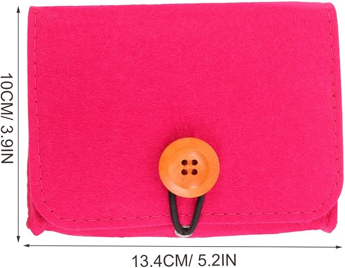 COHEALI Essential Oil Storage Bag Holder Small Felt Portable Essential Oils Case Organizer Pouch for Travel and Home Use Rose Red