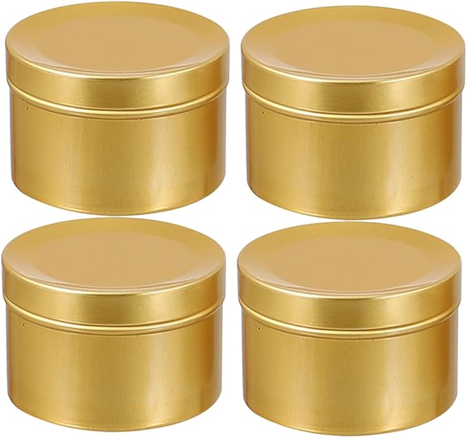 CORHAD 4pcs Aluminum Alloy Candle Jars Lids Scented Candle Holders Portable Travel Storage Containers for Tealight for and Weddings
