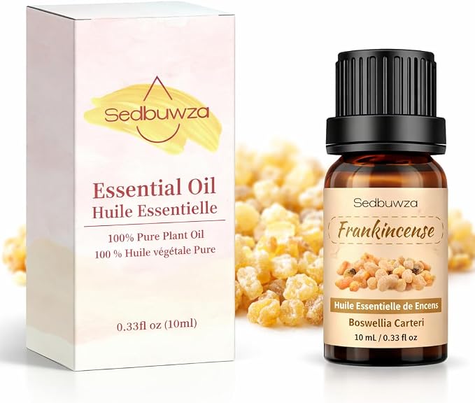 Sedbuwza Frankincense Essential Oil 10ml, Pure Frankincense Fragrance Oil for Diffuser, Aromatherapy, Humidifier, Soap & Candle Making, DIY Home Fragrance