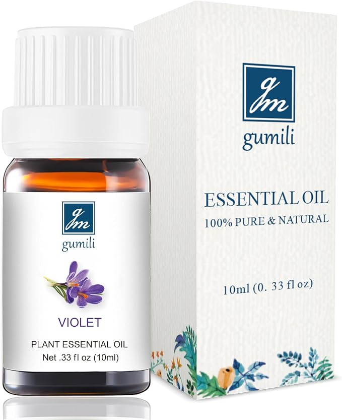 GM Gumili Violet Essential Oil - Pure Natural Fragrance for Aromatherapy, Perfume Making, Candles, Soap, Room Spray, Diffuser Blends - Organic, 10mL Undiluted