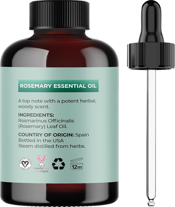 Premium Hair Oils for Hair Growth - Pure Peppermint and Rosemary Oil for Hair Growth - Hair Treatment Oils Set with Rosemary Essential Oil and Peppermint Essential Oil 4 Fl Oz Each