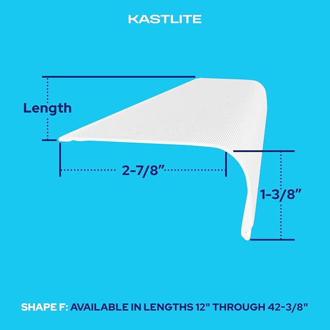 KASTLITE Curved Under Cabinet Light Cover Replacement | White Ribbed Acrylic Undercabinet Lens Diffuser | 42"L x 2-7/8"W x 1-3/8"H | Filters Under Counter Lights for Kitchen Bathroom Vanity | Shape F