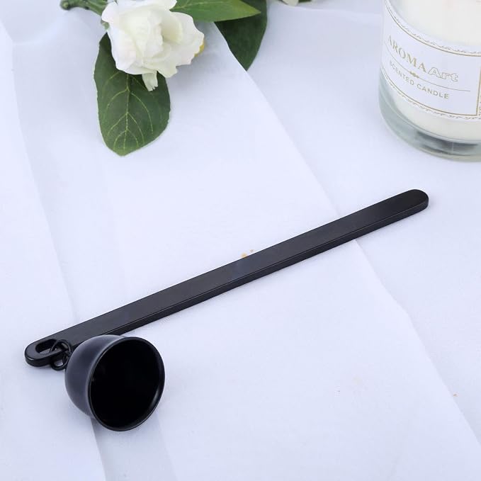 MUXSAM 1-Pack Candle Extinguisher Snuffer, Bell-Shaped Candlesnuffers - Stainless Steel Wick Flame Snuffer - Gift for Candle Lovers (Black)