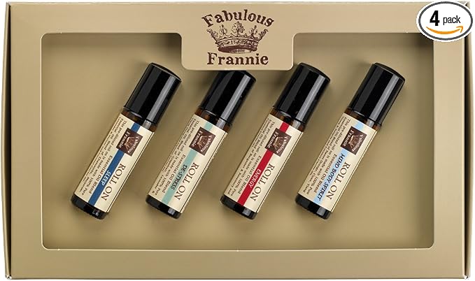 Fabulous Frannie Roll On Mind Body Soul Kit - All Natural Ingredients and 100% Pure Essential Oils -This Kit Includes De-Stress, Energy, MBS and Sleep roll-ons
