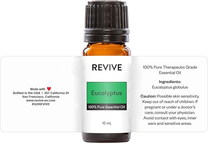 Eucalyptus Essential Oil by Revive Essential Oils - REVIVEEO - 100% Pure Therapeutic Grade, for Diffuser, Humidifier, Massage, Aromatherapy, Skin & Hair Care