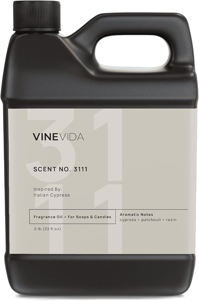VINEVIDA Scent NO. 3111 Fragrance Oil - 32oz (2lbs) - Inspired by: Italian Cypress Fragrance Oil for Candle Making - Made in USA Candle Scents Scents for Soap Making