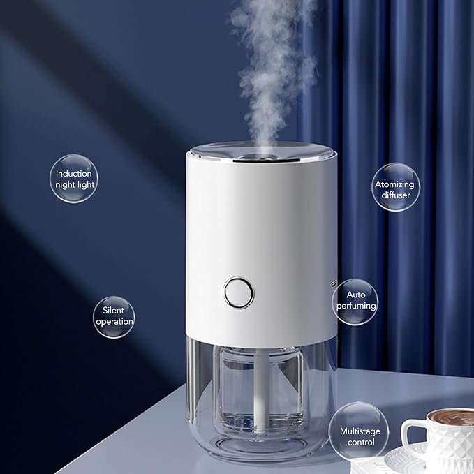 Essential Oil Diffuser 55ml with Auto Shut-Off, Touch Control, 7-Color LED Night Light & Quiet Mist for Bedroom, Spa, Nursery, Hotel – Compatible with Essential Oils