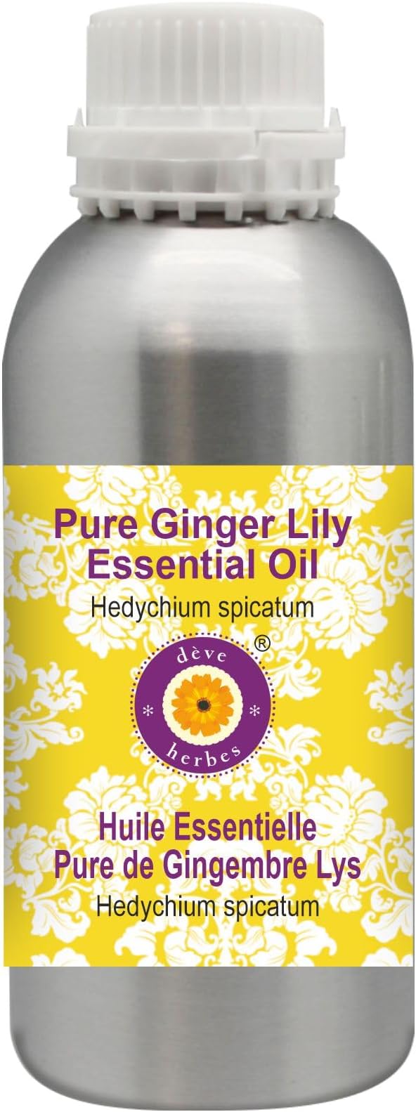 Deve Herbes Pure Ginger Lily Essential Oil (Hedychium spicatum) Steam Distilled 1250ml (42 oz)