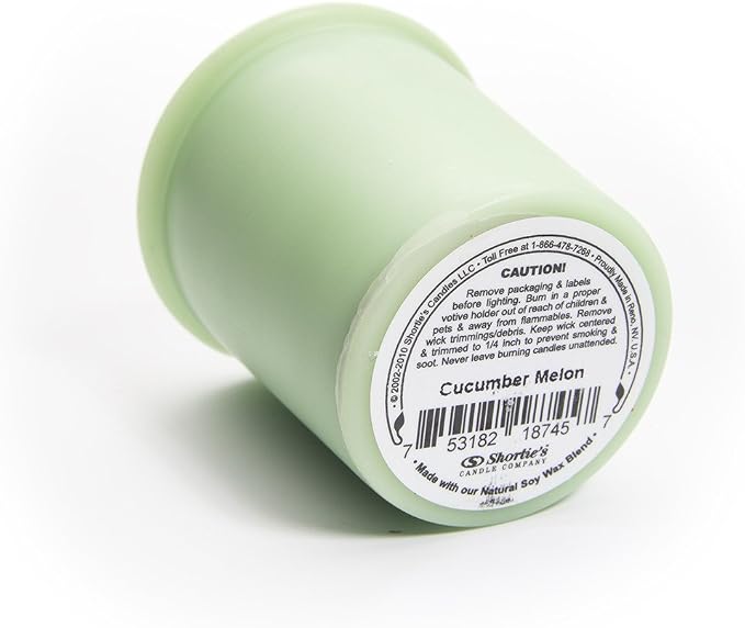Cucumber Melon Soy Votive Candles - Scented with Natural Fragrance Oils - 6 Green Natural Votive Candle Refills - Fresh & Clean Collection