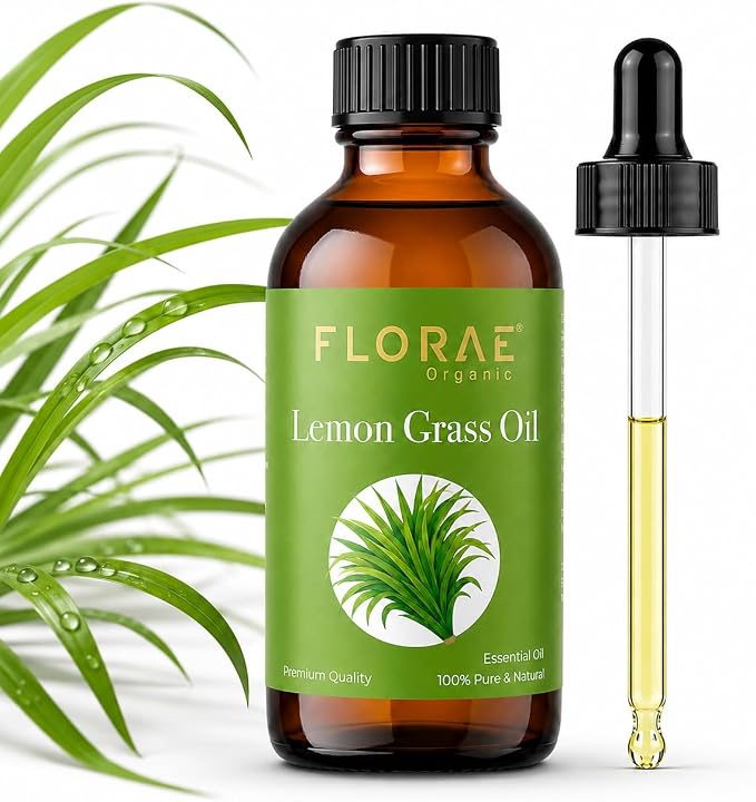 Lemongrass Essential Oil 4 Fl Oz – 100% Pure and Natural Lemongrass Oil for Diffuser and Aromatherapy, Skin, Massage, Candle and Soap Making Fragrance with Premium Glass Dropper