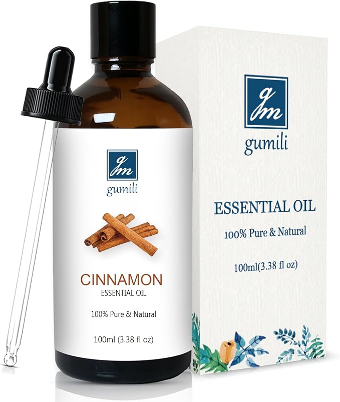GM Gumili Cinnamon Essential Oil, 100% Pure Undiluted Cinnamon Oil for Diffuser, Massage - 100ml/3.38 oz