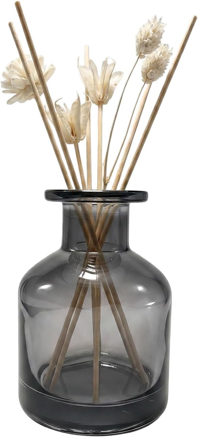 1 Pack 150ml Empty Glass Diffuser Bottle, Refillable Aromatherapy Container for Fragrance Home Scent (Grey)