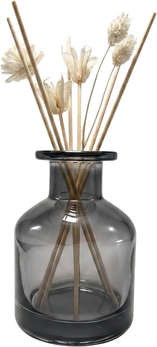 1 Pack 150ml Empty Glass Diffuser Bottle, Refillable Aromatherapy Container for Fragrance Home Scent (Grey)