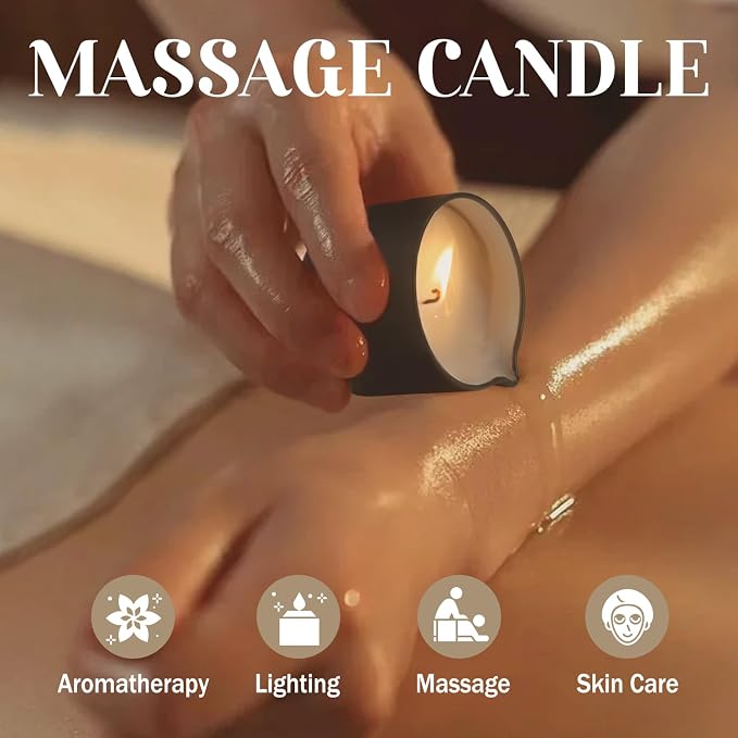 12pcs Massage Oil Candle,Moisturising Natural Soybeans Gift Sets,1oz Low Temperature Body Oil Scented Candles for Home Spa & Relaxation