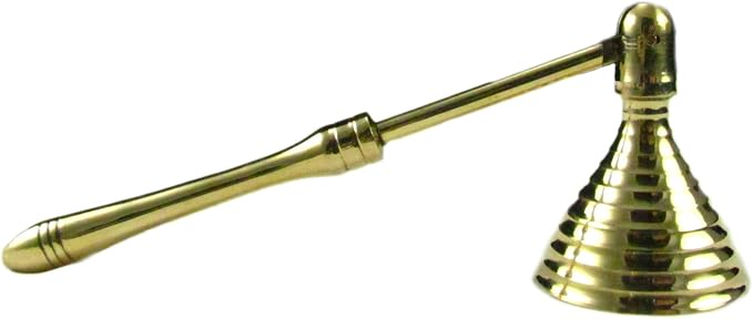 Biedermann & Sons Candle Snuffer, Ribbed Mini Brass 5" Long, M2305