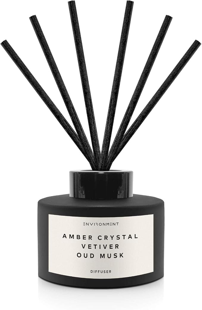 Environment Inspired by Designer Perfume BR540 Reed Diffuser, 200ml Luxury Scented Aromatherapy (Amber Crystal | Vetiver | Oud Musk) Reed Diffusers for Home, Diffusing Oil, Home Fragrance Products