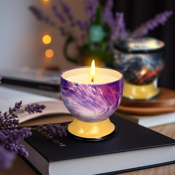 2 Packs -4 Ounces Household Aromatherapy Candles, Lemon, French Vanilla Natural Soy Candles, Portable tin can Candle Set, Suitable for Travel, spa, Bathing, Yoga, Home Decoration