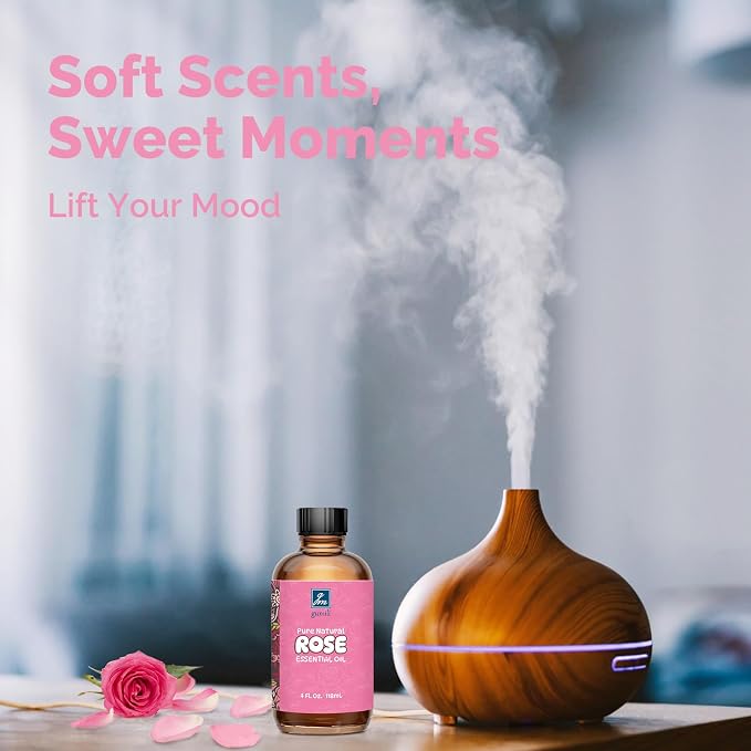 GM Gumili Rose Essential Oil for Face, Hair, Body, Skin, Aromatherapy, Essential Oils Diffuser, DIY Blends - 4 Oz