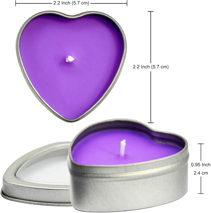 DEYBBY Scented Soywax Tea Light Candles, Big Size Heart Shaped Aromatherapy Candle - 6 Hours Burn Time, Silver Metal Travel Tin, for Spa, Home Décor, Wedding and Valentine's Day…