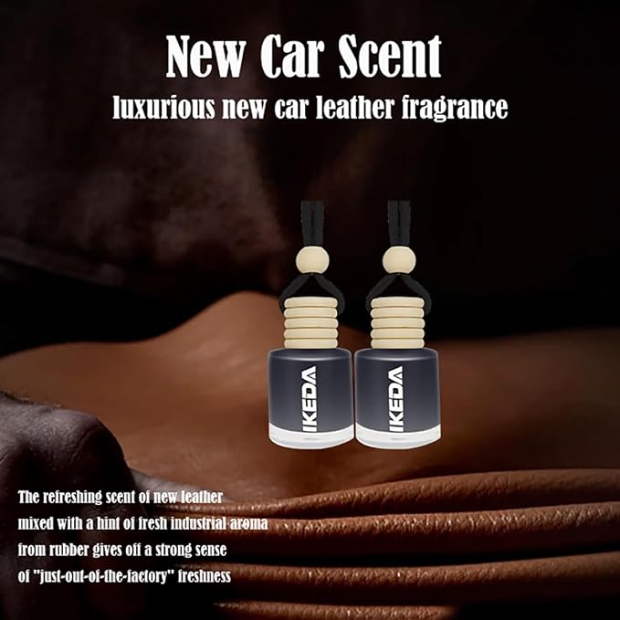 ikeda fragrance Car Air Freshener | 4ml Automotive Scents | 45-Days Long Lasting Fragrance | Automobile Hanging Diffuser Bottles | Remove Auto Odor | Fresh Air for Deodorizer (6pcs New Car)