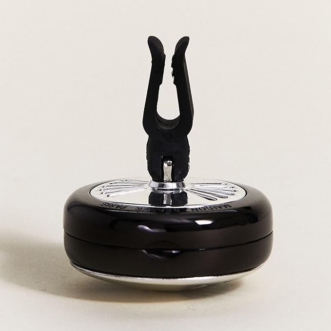 MAISON BERGER Car Diffuser, On/Off Flash Gun Metal, No Refill Included | Patented On/Off Intensity Control, Refillable Vent Clip, Holder Only, Ceramic Refill Sold Separately, Made in France