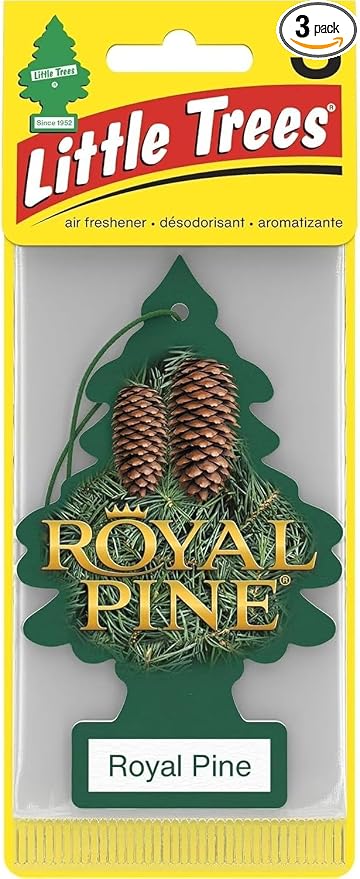 LITTLE TREES Car Air Freshener | Hanging Paper Tree for Home or Car | Royal Pine | 3 Pack