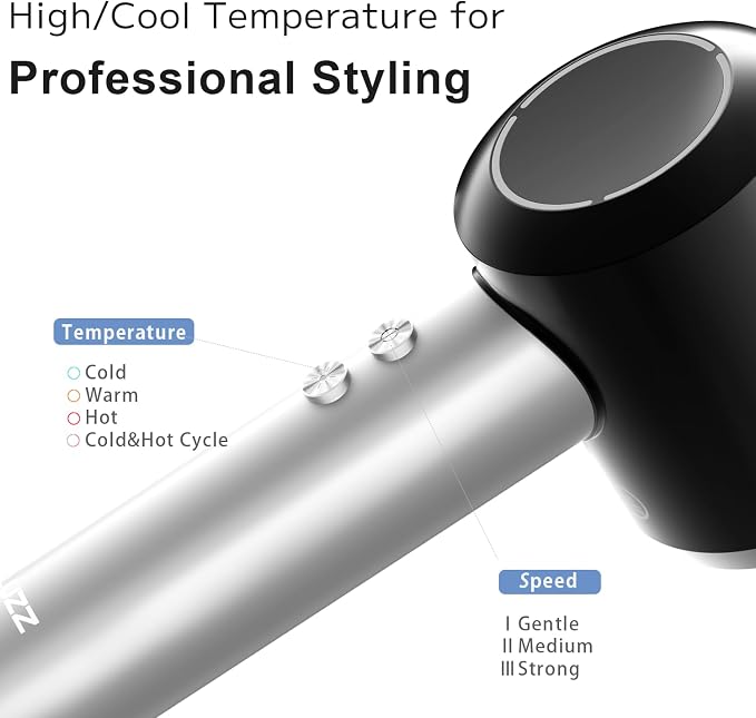 Pro Professional Hair Dryer with 3M Power Cord, 140,000 RPM Brushless Motor High-Speed, 500M Negative Ions, Quiet & Lightweight, Diffuser & Holders Attachments – Salon/Home Use