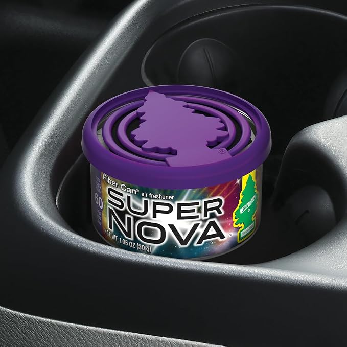 LITTLE TREES Car Air Freshener | Fiber Can Provides Long Lasting Scent for Auto or Home | Recycled Fiber | Supernova, 4 Air Fresheners