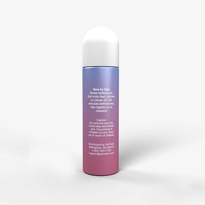 ZenToes Magnesium Oil for Feet | Targeted Tension Relief Roller Ball for Restless Legs & Feet | Magnesium Spray Alternative for Restful Sleep | Lavender & Mint Scent | 3.4oz