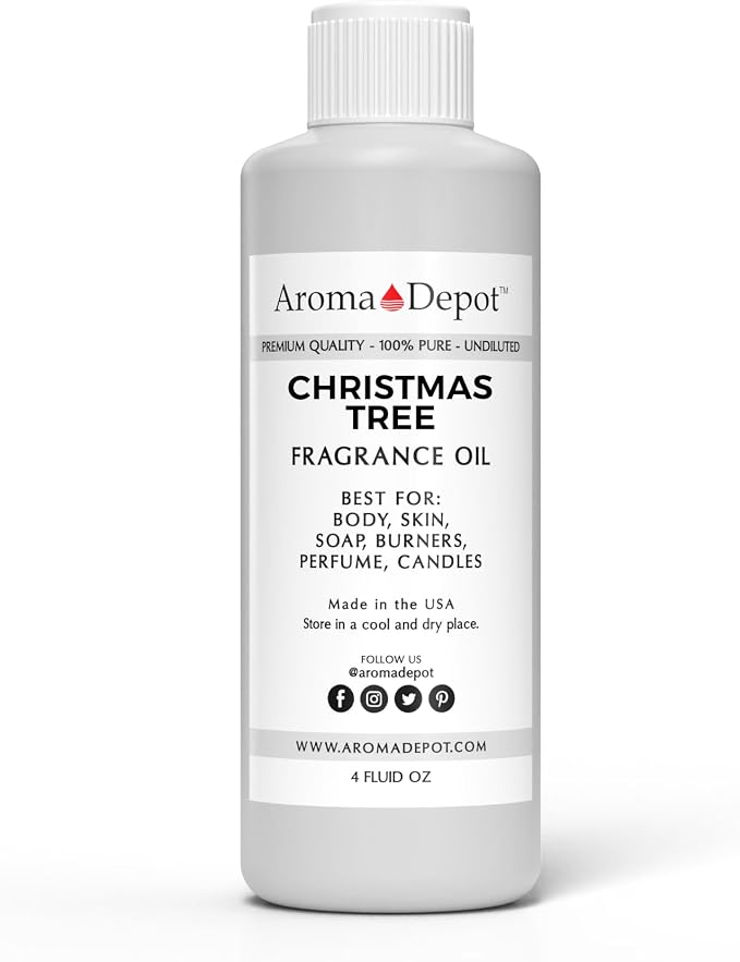 Aroma Depot Christmas Tree Perfume/Body Oil (7 Sizes) Our Interpretation, Premium Quality Uncut Fragrance Oil Floral scent (4 Ounce Plastic Bottle (120ml))