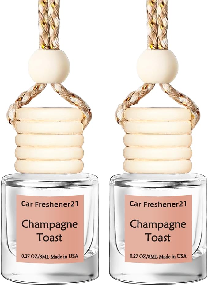 Hanging Car Air Freshener, Long Lasting Scent, Cute Air Fresheners for Women, 2 Pack Non-Toxic Essential Oil Diffuser, Made in USA