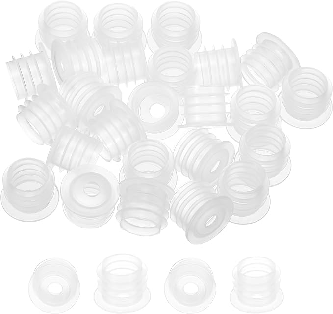 PATIKIL Bottle Adapter 0.51"/13mm Press in Plugs Clear 25Pcs, 0.17" Hole | for Oral Dispenser Liquid Oil Plastic Glass Bottles Stopper