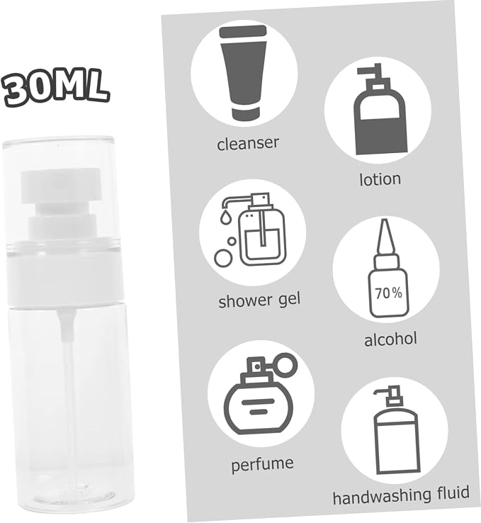 5pcs Travel Spray Bottle Set for Face and Hair Compact Mist Sprayers for Cosmetics Fragrance and Liquid Portable Nano Bottles for Daily Use and Travel